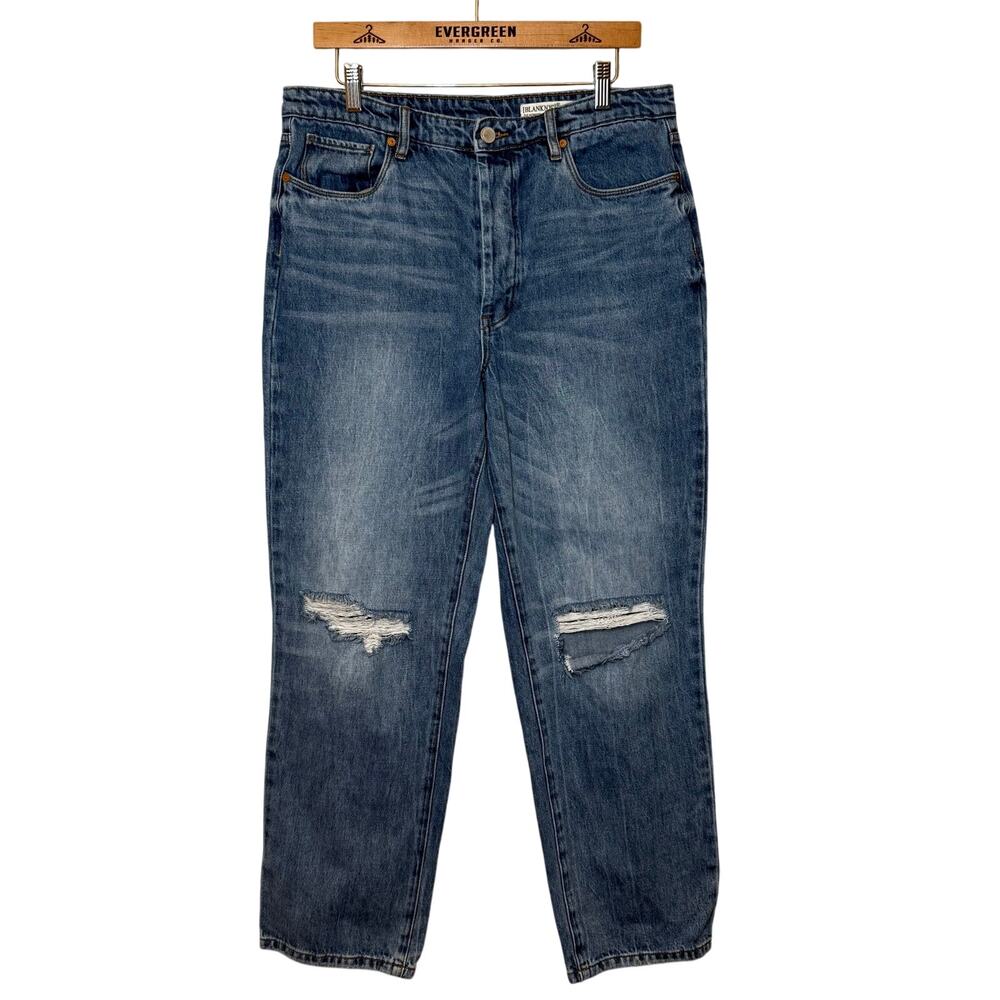 [BLANKNYC] Jeans Howard Mid-Rise Loose Fit Distressed Denim Blue Women's 31